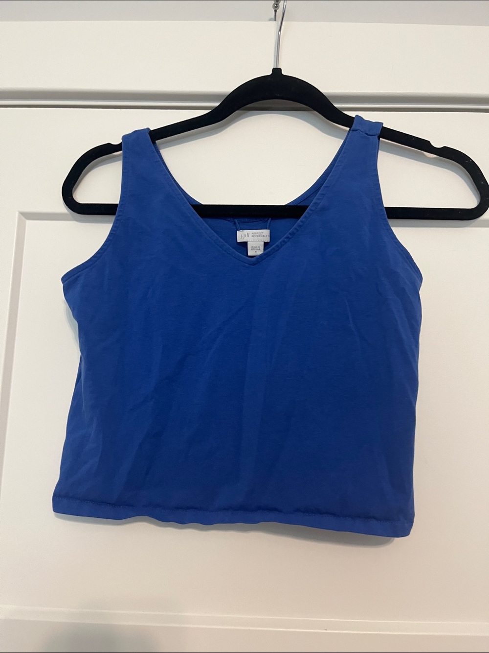 J Jill Women’s Medium V-Neck Cropped Tank Top Blue